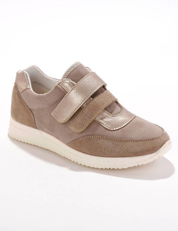Sneakers met scratchsluiting, in rekbaar materiaal, speciaal voor gevoelige voeten (beige) Sneakers met scratchsluiting, in rekbaar materiaal, speciaal voor gevoelige voeten (beige)